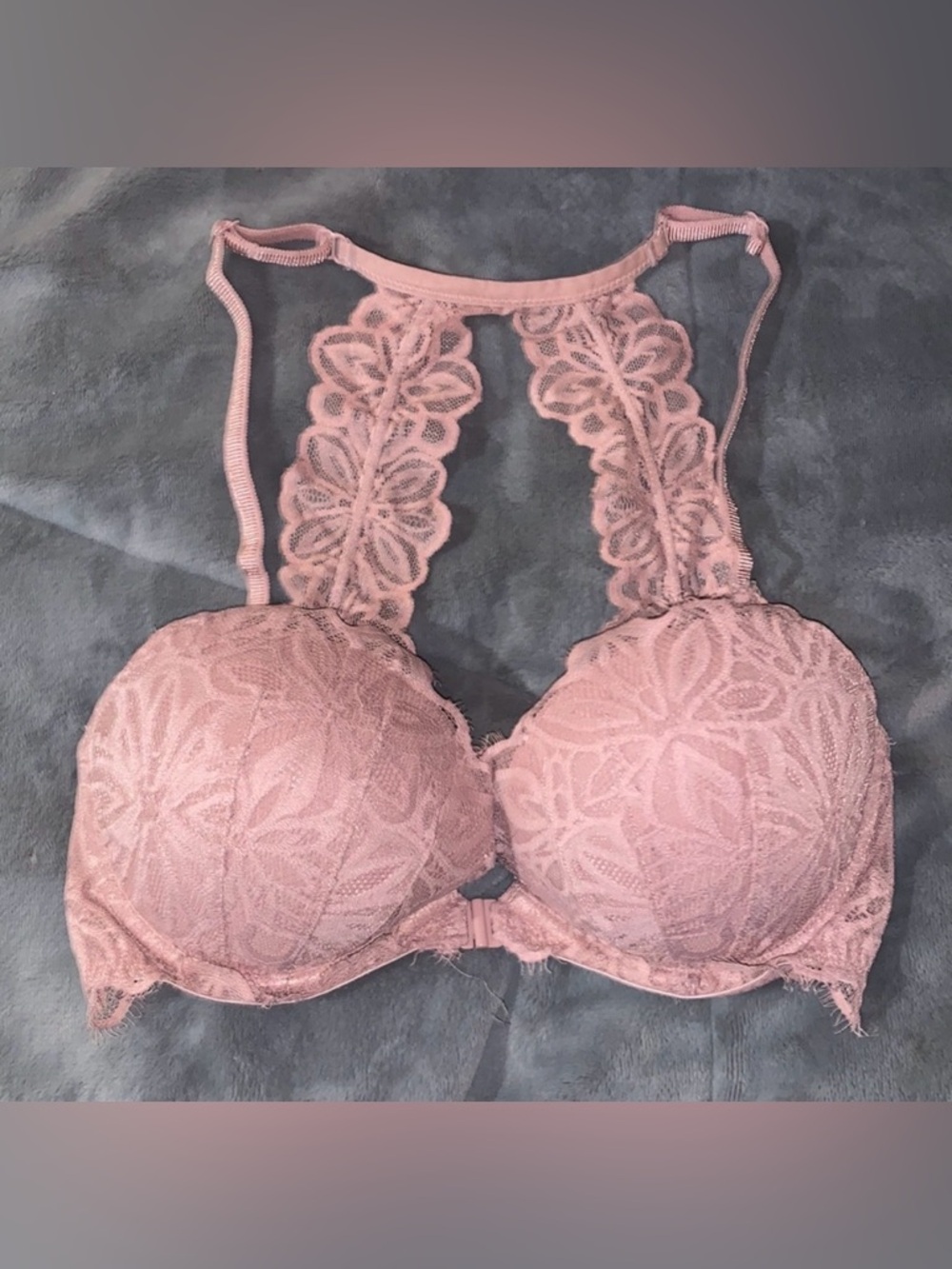 Victoria's Secret PINK "The Date" Racerback Push-Up Bra Dusty Rose Size 36DD